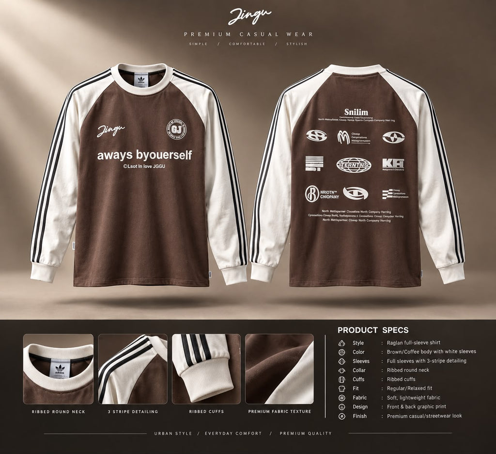 KAIRO 3-Stripe Raglan Long Sleeve