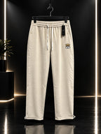 Cream Baggy Trousers for Men | Relaxed Fit Casual Streetwear Pants