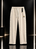 Cream Baggy Trousers for Men | Relaxed Fit Casual Streetwear Pants