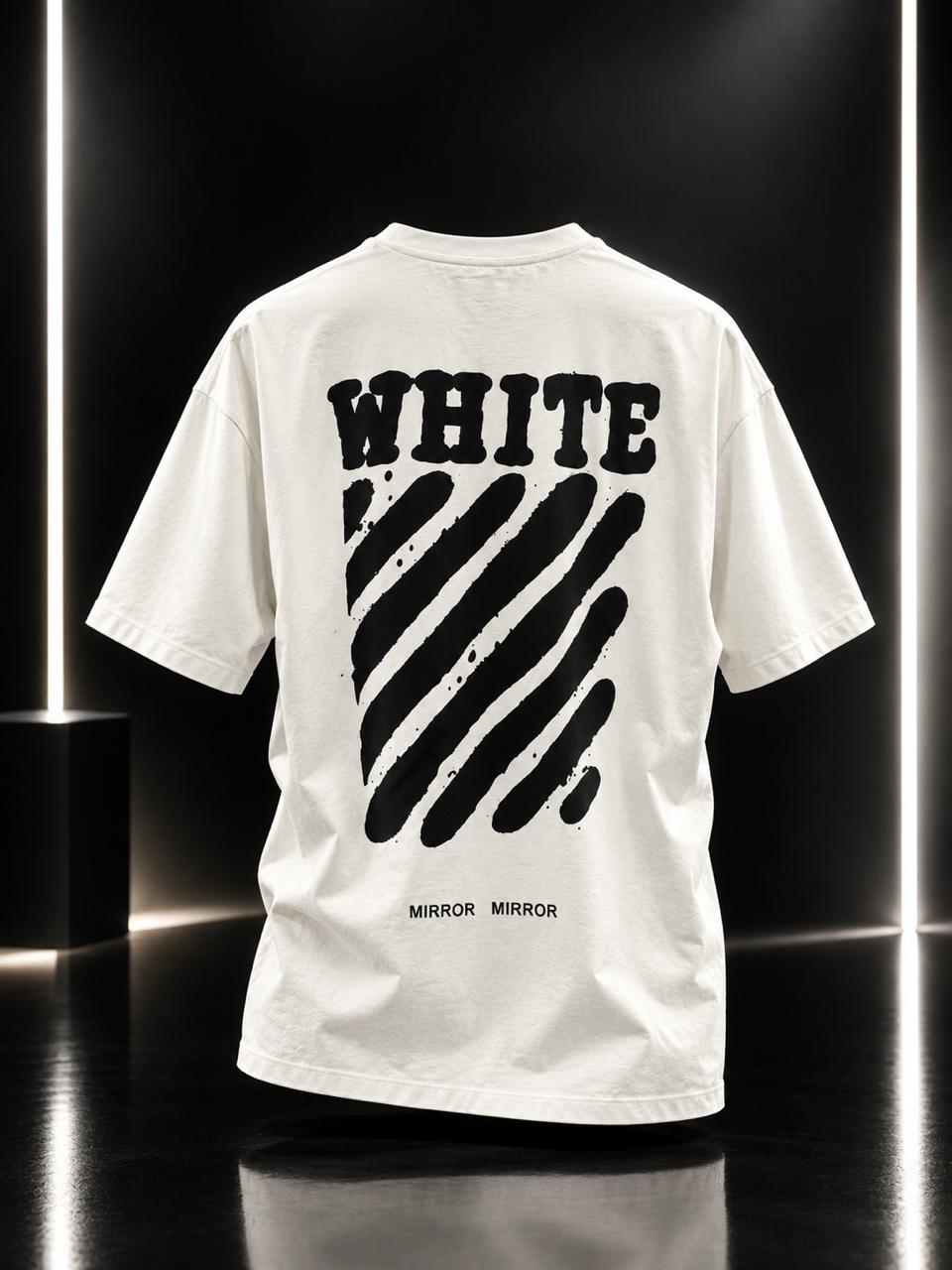Men's White Oversized Graphic T-Shirt | Casual Streetwear Tee